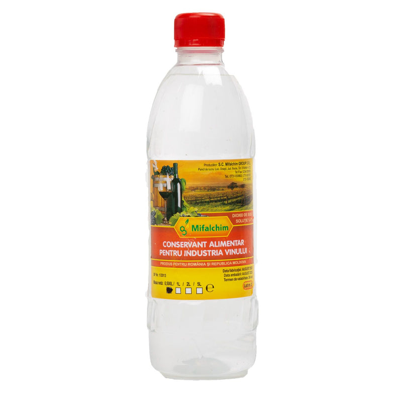 Conservant alimentar pentru industria vinului (dioxid de sulf solutie 5-6%)